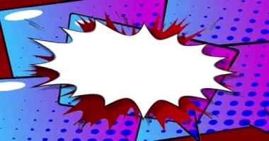 Retro karikatür tarzı Konuşma Kabarcığı arka planı. Manga karikatür arkaplan videosu. Pop sanat çizgi roman tanıtımı. Hareket posteri. 4k animasyon hareketi, değişen duvar kağıdı