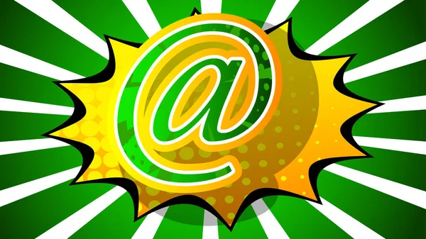 Panneau Mail Mail Internet Symbol Texte Bande Dessinée Sur Fond — Image vectorielle