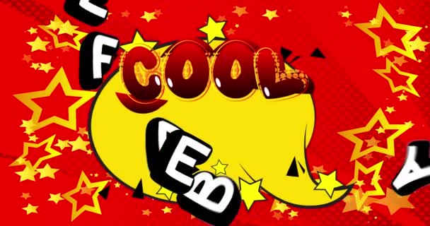 Cool Feedback Cartel Movimiento Animated Comic Book Word Text Moving — Vídeo de stock