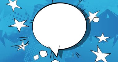 Çizgi Roman Konuşması Kabarcık Arkaplanı. Hareket posteri. 4k animasyon çizgi roman, değişen elementler, duvar kağıtları. Retro pop sanatının arka planı.