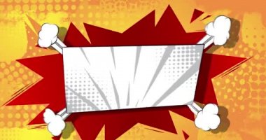 Çizgi Roman Konuşması Kabarcık Arkaplanı. Hareket posteri. 4k animasyon çizgi roman, değişen elementler, duvar kağıtları. Retro pop sanatının arka planı.