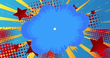 Çizgi Roman Konuşması Kabarcık Arkaplanı. Hareket posteri. 4k animasyon çizgi roman, değişen elementler, duvar kağıtları. Retro pop sanatının arka planı.