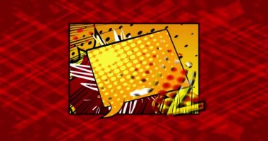 Karbondioksit 4k animasyon çizgi roman kelime metni soyut çizgi roman arkaplanı üzerinde hareket ediyor. Retro pop sanat tarzı. CO2 emisyon karbondioksit hava kirliliği azaltma bölgesi kavramı.