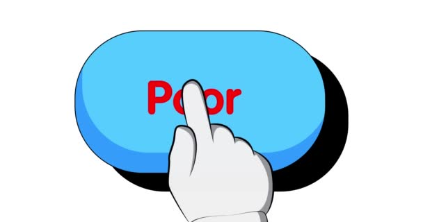 Stor Skylt Med Dålig Text Hand Trycker Pekfingret För Att — Stockvideo