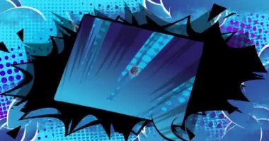 Tabelada, e-posta, e-posta internet sembolü. Hareket posteri. 4k animasyon çizgi roman kelime metni soyut çizgi roman arkaplanı üzerinde hareket ediyor. Retro pop sanat tarzı.