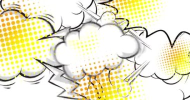 Çizgi Roman Konuşması Kabarcık Arkaplanı. Hareket posteri. 4k animasyon çizgi roman, değişen elementler, duvar kağıtları. Retro pop sanatının arka planı.