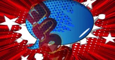 Oylar 2022 'ye. Hareket posteri. 4k animasyon çizgi roman kelime metni soyut çizgi roman arkaplanı üzerinde hareket ediyor. Retro pop sanat tarzı.