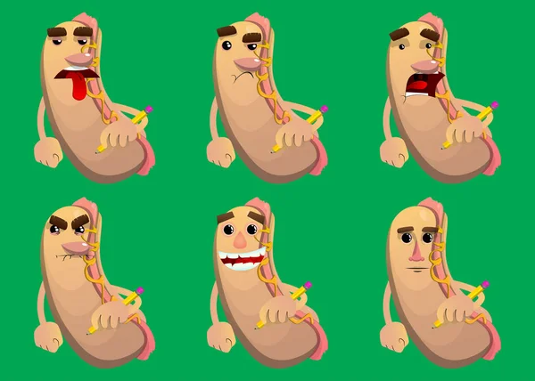 Hot Dog Écriture Avec Crayon American Fast Food Comme Personnage — Image vectorielle