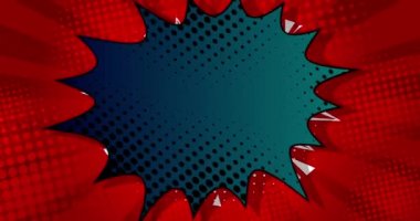 Retro karikatür tarzı Konuşma Kabarcığı arka planı. Manga karikatür arkaplan videosu. Pop sanat çizgi roman tanıtımı. Hareket posteri. 4k animasyon hareketi, değişen duvar kağıdı.