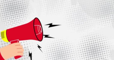 Metni olan retro megafon. Unutma. Konsept duyurusu. 4k Çözünürlük çizgi film stok videosu.