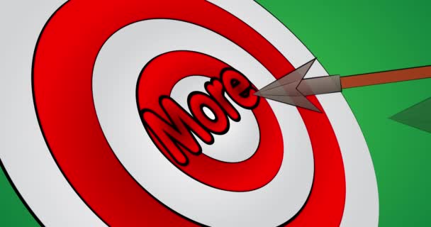 Arrows Hit Bull Eye Text More Cartoon Animation Stock Video — Stock Video