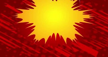 Müzik kutusu. Hareket posteri. 4k animasyon çizgi roman kelime metni soyut çizgi roman arkaplanı üzerinde hareket ediyor. Retro pop sanat tarzı.