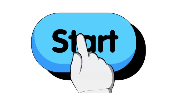 Stor Skylt Med Start Text Hand Trycker Pekfingret För Att — Stockvideo