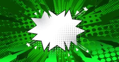 Ev Bahçesi. Hareket posteri. 4k animasyon çizgi roman kelime metni soyut çizgi roman arkaplanı üzerinde hareket ediyor. Retro pop sanat tarzı.