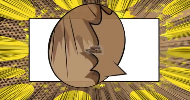 ホームガーデン モーションポスター 4Kアニメ漫画の背景に動くコミックブックワードテキスト レトロポップアートスタイル — ストック動画