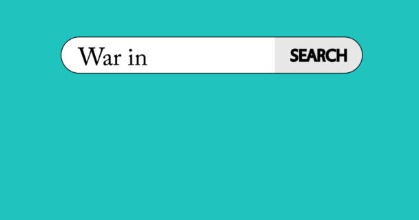 Barra Pesquisa Virtual Com Texto Guerra Europa Empresário Empurrando Seu — Vídeo de Stock