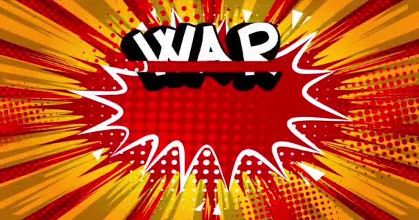 Война Европе Плакат Ходатайствами Анимированных Текстов Стиле Ретро Комиксов Движущихся — стоковое видео