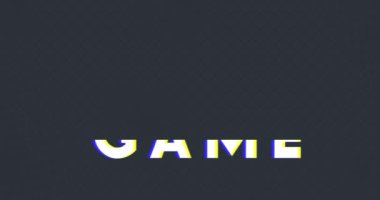 Arızalı metin efektli Tahta Oyunu sözcükleri. 4k Canlandırma.