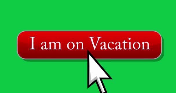 Cursor Klickt Auf Vacation Button Zeiger Pfeil Cursor Klicken Animiertes — Stockvideo