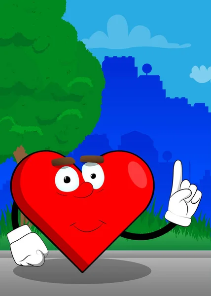 Kształt Serca Punkt Jako Postać Kreskówek Śmieszne Czerwony Miłość Wakacje — Wektor stockowy