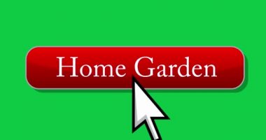 İmleç Home Garden düğmesine tıklıyor. İşaretleyici ok imleci tıklaması. Yeşil ekran krom anahtar arkaplanındaki canlandırılmış simge.