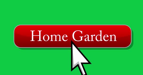 Cursor Cliques Botão Home Garden Ponteiro Cursor Seta Clicando Ícone — Vídeo de Stock