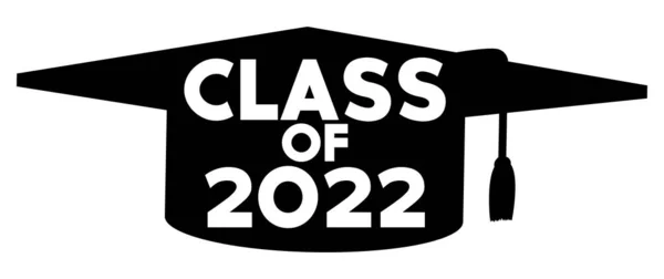 Ikona Czapki Dyplomowej Podpis Tekstem Klasy 2022 Edukacja Koncepcja Uczenia — Wektor stockowy