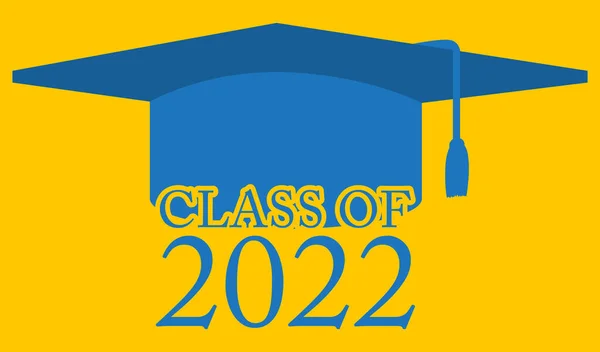 Значок Выпускного Колпачка Знак Текстом Класса 2022 Образование Концепция — стоковый вектор