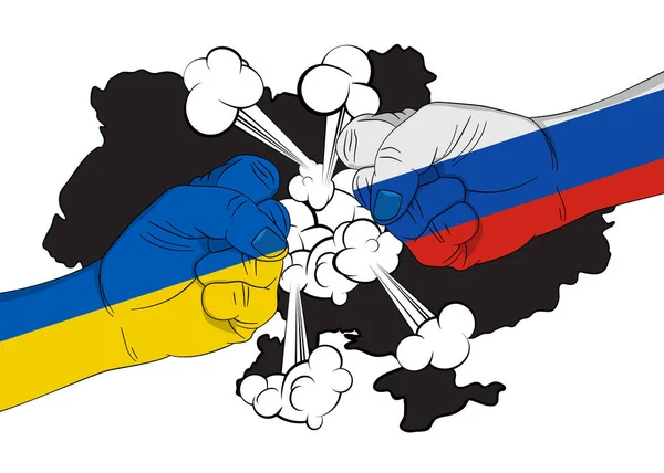 Σύγκρουση Μεταξύ Ουκρανίας Και Ρωσίας Πολιτική Στρατιωτική Επιθετικότητα Μάχη Πολεμική — Διανυσματικό Αρχείο