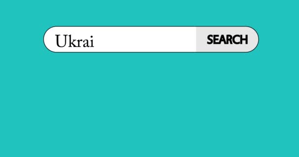 Virtuelle Suchleiste Mit Dem Text Ukraine Geschäftsmann Drückt Seinen Rechten — Stockvideo