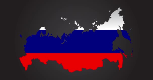 Ryssland Text Med Glitch Effect Eurasiatiskt Land Resmål — Stockvideo