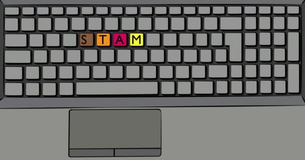 Ausdauer Wort Auf Der Computertastatur Tastatur Mit Farbigen Tasten Auf — Stockvideo