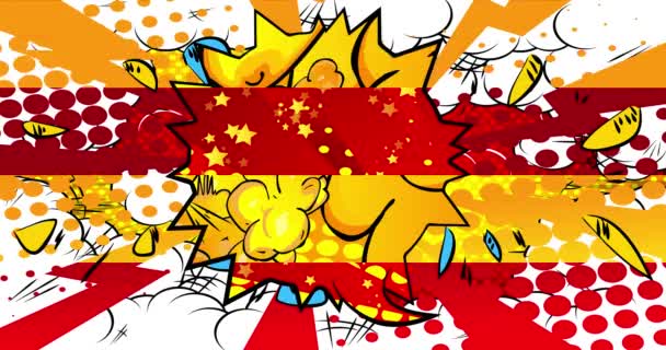 Abstrakte Bunte Pop Art Sprechblase Hintergrund Manga Intro Motion Poster — Stockvideo