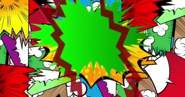 Abstrato Colorido Pop Art Speech Bubble Background Manga Intro Poster — Vídeo de Stock