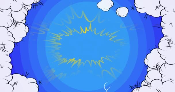 Абстрактный Красочный Поп Арт Фоне Мыльного Пузыря Манга Интро Motion — стоковое видео