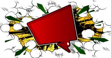 Retro karikatür tarzı arka plan. Manga karikatür arkaplan videosu. Pop sanat çizgi roman tanıtımı. Hareket posteri. 4k animasyon hareketi, değişen duvar kağıdı.