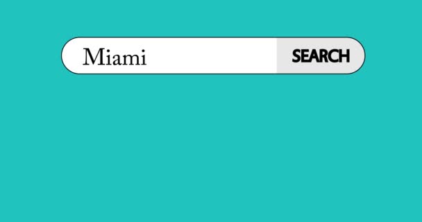 Virtuální Vyhledávací Panel Textem Miami Podnikatel Stiskne Ukazováček Pravé Ruky — Stock video