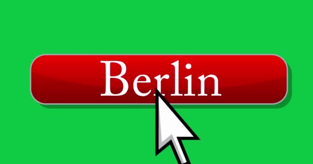 Cursor Clicks Berlin Button Pointer Arrow Cursor Clicking Animated Icon — Stock Video