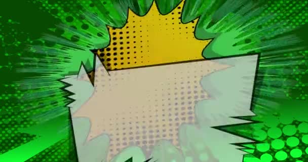 Entspannen Bewegungsplakat Animierter Comic Worttext Auf Abstraktem Comichintergrund Retro Pop — Stockvideo