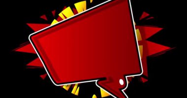 Pop sanatında arka plan animasyonu, çizgi roman tarzı. Siyah ekranda Retro Manga karikatür arka planı. Çizgi roman ögeleri hareket ediyor.