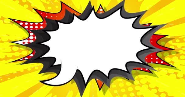 Анимация Мыльного Пузыря Комиксов Стиле Поп Арта Ретро Манга Элементы — стоковое видео