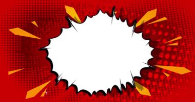 Pop sanatında arka plan animasyonu, çizgi roman tarzı. Retro manga karikatür arka planı. Çizgi roman ögeleri hareket ediyor.