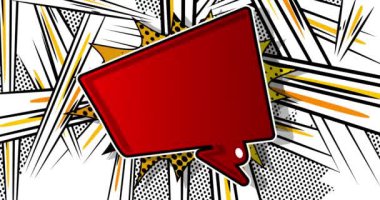 Pop sanatında arka plan animasyonu, çizgi roman tarzı. Retro manga karikatür arka planı. Çizgi roman ögeleri hareket ediyor.