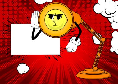 Gece Masası Lambası el ele tutuşup dinliyor. Ofis Işığı çizgi film karakteri.