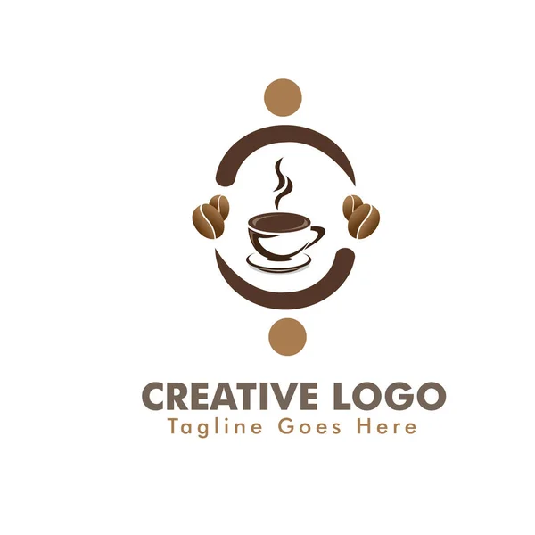 Coffe Care Cafe Logo Design Vektor Stílus Minimalista — Stock Vector