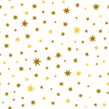 Işık arkaplanındaki vektör altın yıldız deseni.