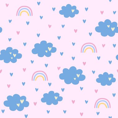 Renkli bulutlar ve gökkuşaklarıyla kusursuz bir arkaplan.