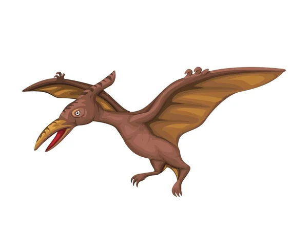 Pterodactylus Pterosaurussen Prehistorisch Dier Figuur Karakter Cartoon Illustratie Vector — Stockvector