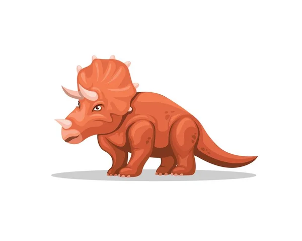 Triceratops Dinosaurus Druh Znak Ilustrační Vektor — Stockový vektor