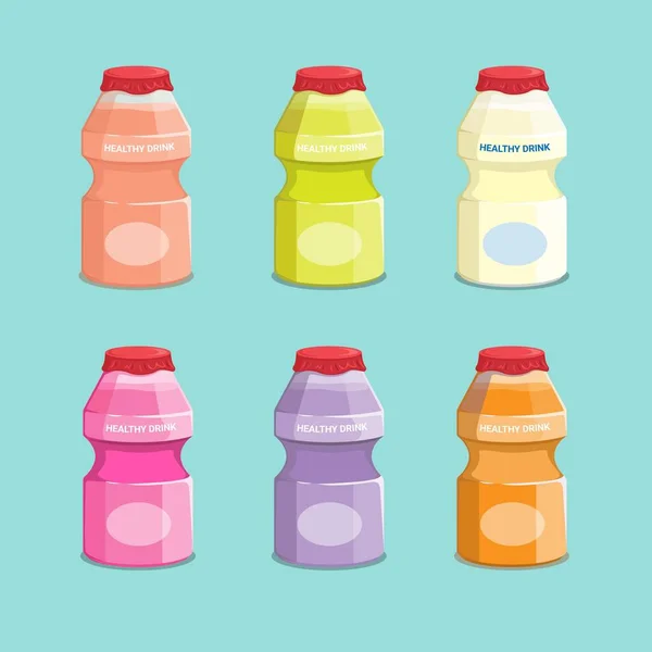 Ergänzung Getränkeflaschen Sammlung Set Illustration Vektor — Stockvektor